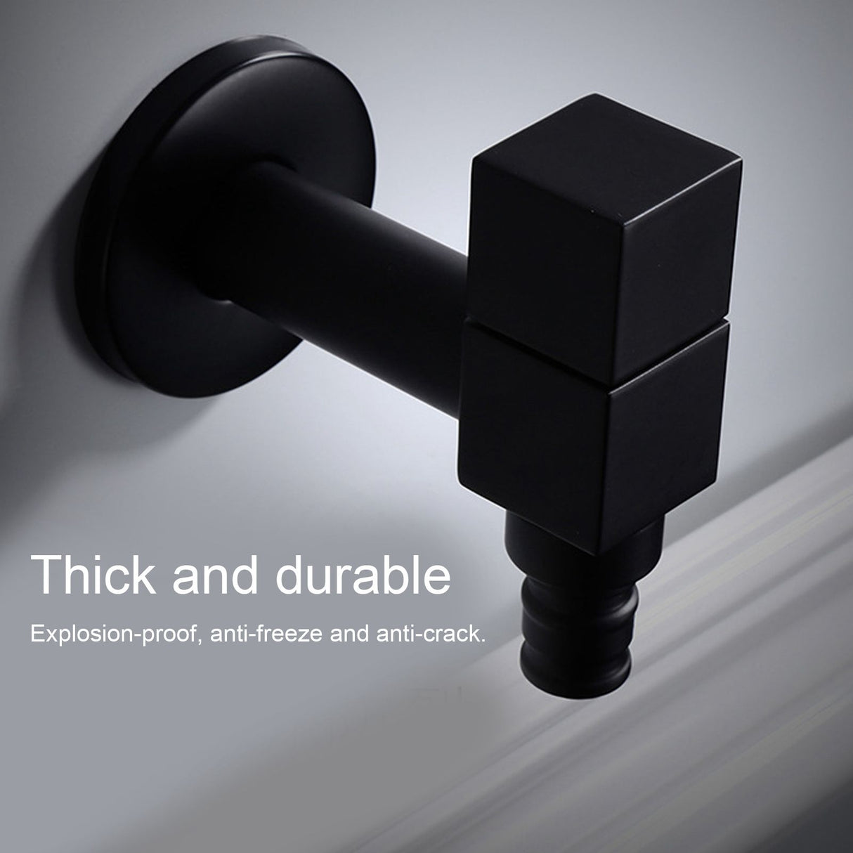 G1/2 Black Mop Sink Faucet Balcony Single Cold Water Gravity Casting Tap Hardware Accessories