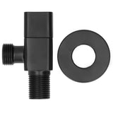 G1/2 Angle Valve Mixer Water Stop Valve Bathroom Toilet Washbasin Accessory Black - Front View