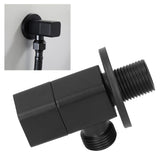 G1/2 Angle Valve Mixer Water Stop Valve Bathroom Toilet Washbasin Accessory Black - Extra Image