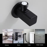 G1/2 Angle Valve Mixer Water Stop Valve Bathroom Toilet Washbasin Accessory Black