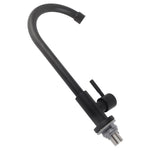 G1/2 Faucet 90 Degree Rotating Single Cold Matte Black Water Tap for Kitchen Sink Basin - Top-Down View