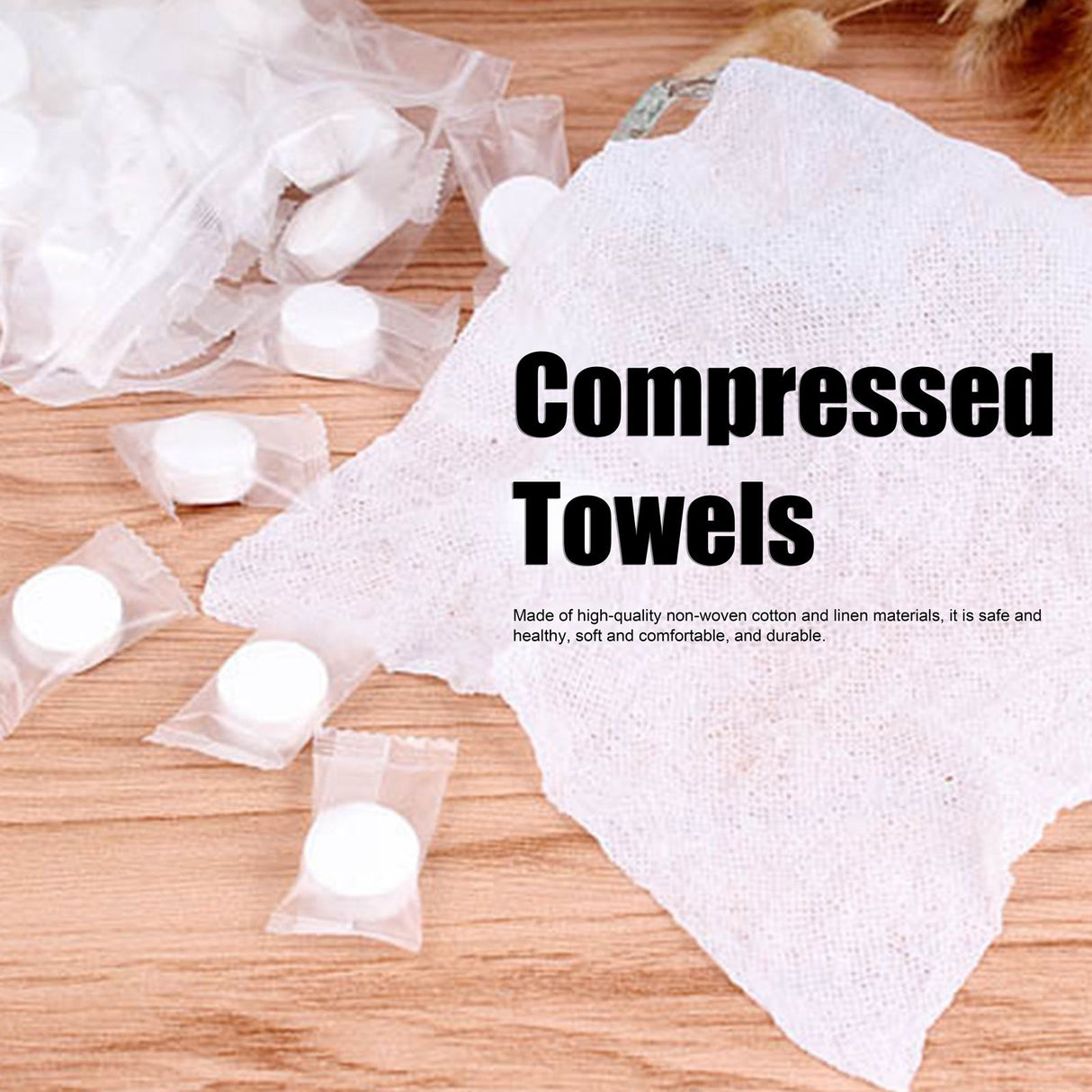 100Pcs Compressed Towels Portable Disposable Face Cleaning Tissue Towel for Traveling