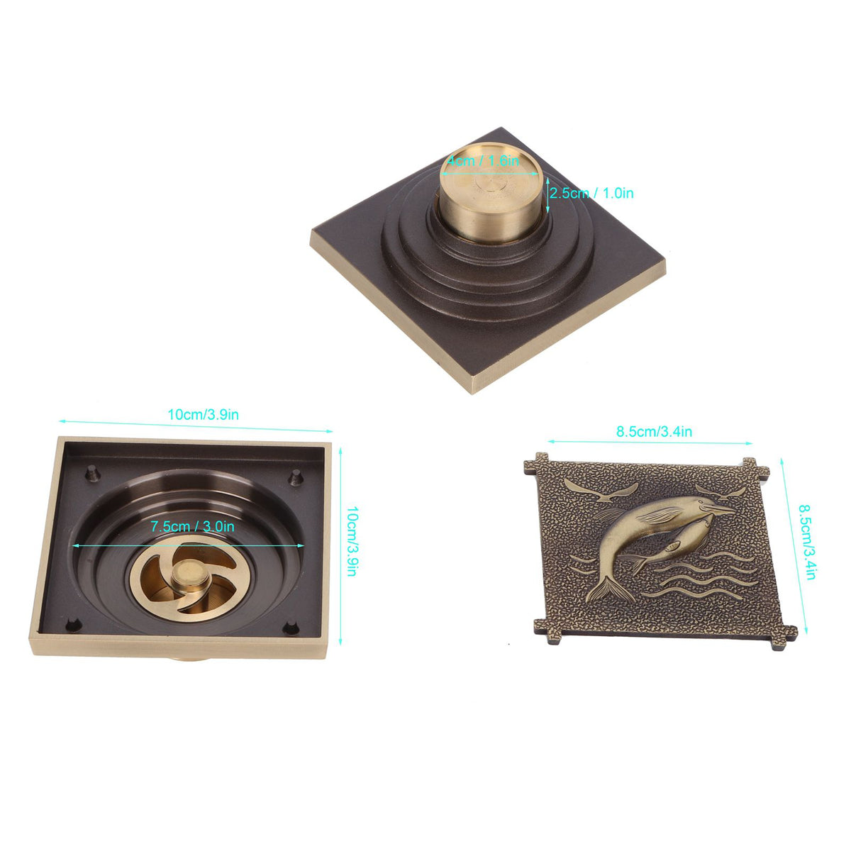 Antique Copper Waste Floor Drain Shower Bathroom Floor Drain Cover for Hotel Bath Accessories