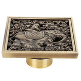 Floor Drain Antique Full Copper Shower Drain Kit for Kitchen Bathroom Toilet Hotel