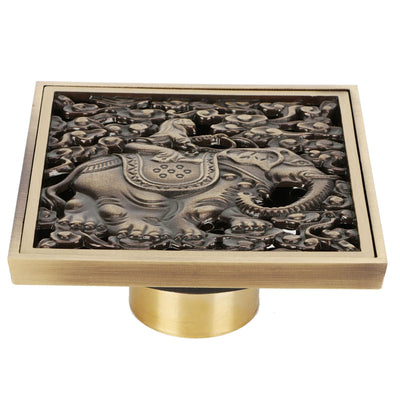 Floor Drain Antique Full Copper Shower Drain Kit for Kitchen Bathroom Toilet Hotel