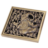Floor Drain Antique Full Copper Shower Drain Kit for Kitchen Bathroom Toilet Hotel