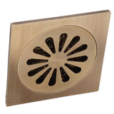 Floor Drain Set European Style Antique Copper Shower Drain Bathroom Toilet Accessory - Rear View