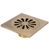 Floor Drain Set European Style Antique Copper Shower Drain Bathroom Toilet Accessory