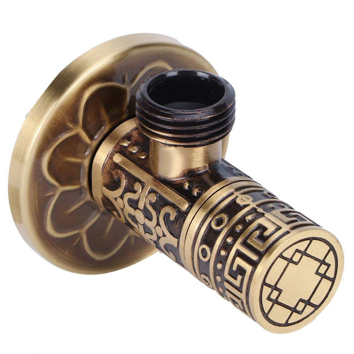 G1/2 External Thread Faucet Angle Valve Thickening Retro Brass Water Stop Valve Faucet Fittings