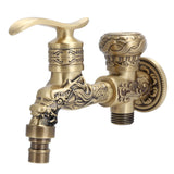 G1/2 Wall Mounted Washing Machine Faucet Brass Retro Hot Cold Water Tap Bathroom Supplies - Top-Down View