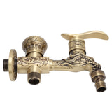 G1/2 Wall Mounted Washing Machine Faucet Brass Retro Hot Cold Water Tap Bathroom Supplies - Low Angle