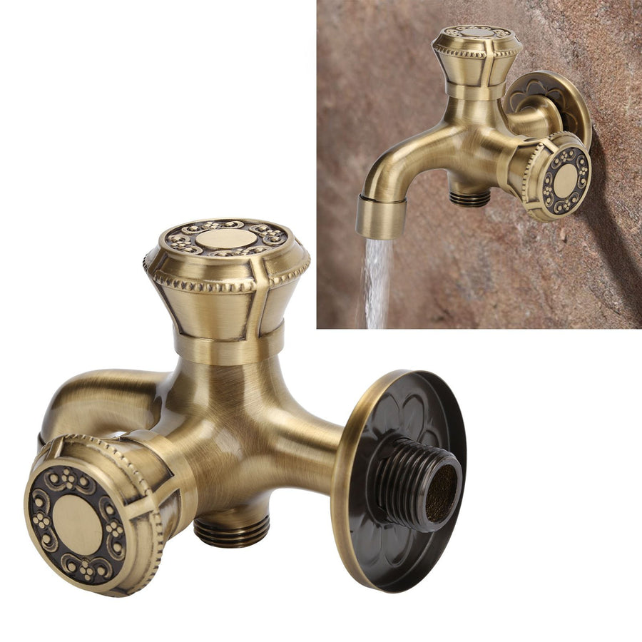 G1/2 Wall Mounted Laundry Bathroom Washing Machine Water Faucet Hot and Cold Water Tap