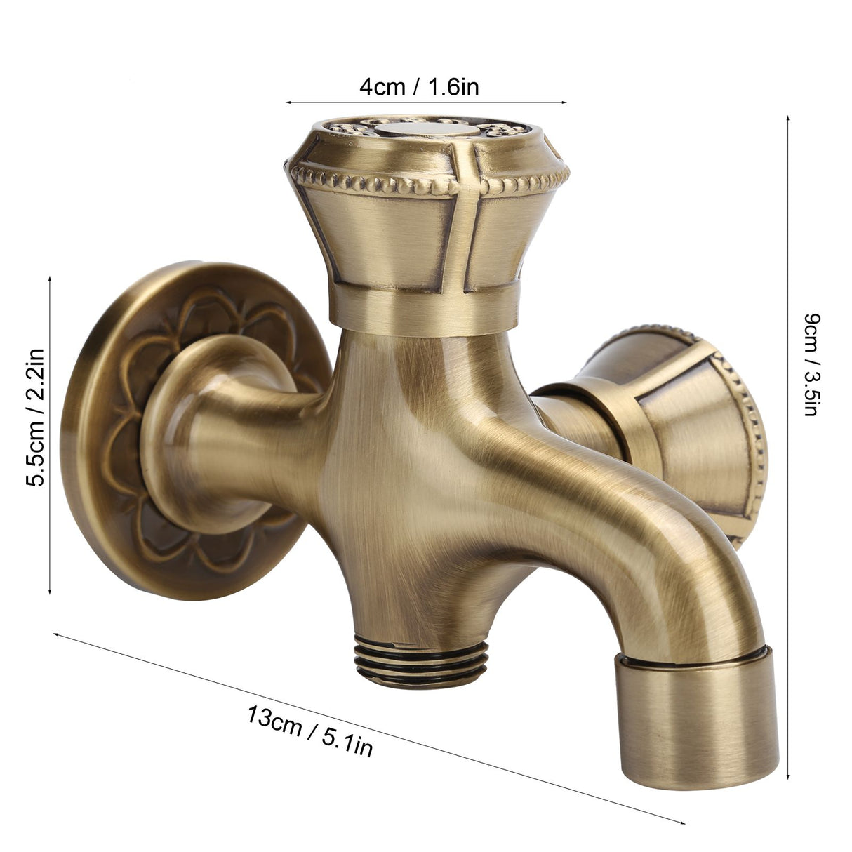 G1/2 Wall Mounted Laundry Bathroom Washing Machine Water Faucet Hot and Cold Water Tap