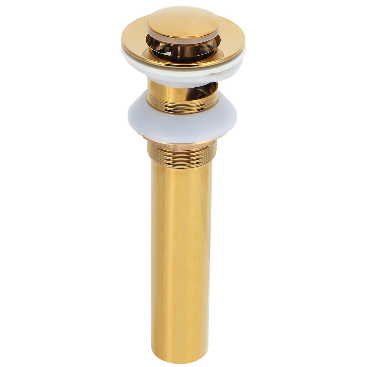 Gold Sink Drain without Overflow Anti Clog Bathroom Faucet Wash Basin Drain Stopperwith Hole
