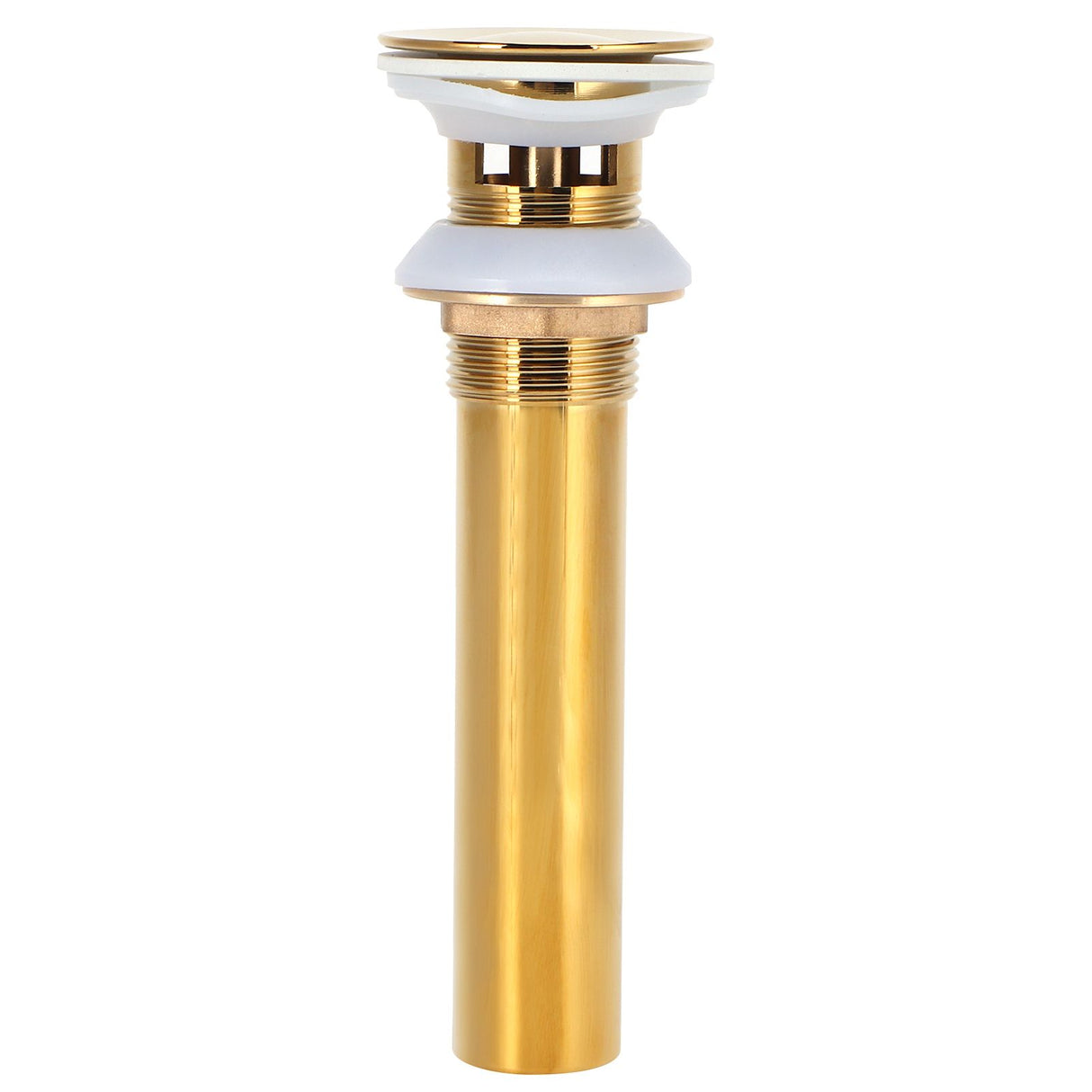 Gold Sink Drain without Overflow Anti Clog Bathroom Faucet Wash Basin Drain Stopperwith Hole