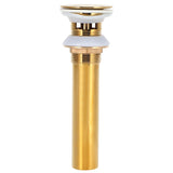 Gold Sink Drain without Overflow Anti Clog Bathroom Faucet Wash Basin Drain Stopperwith Hole