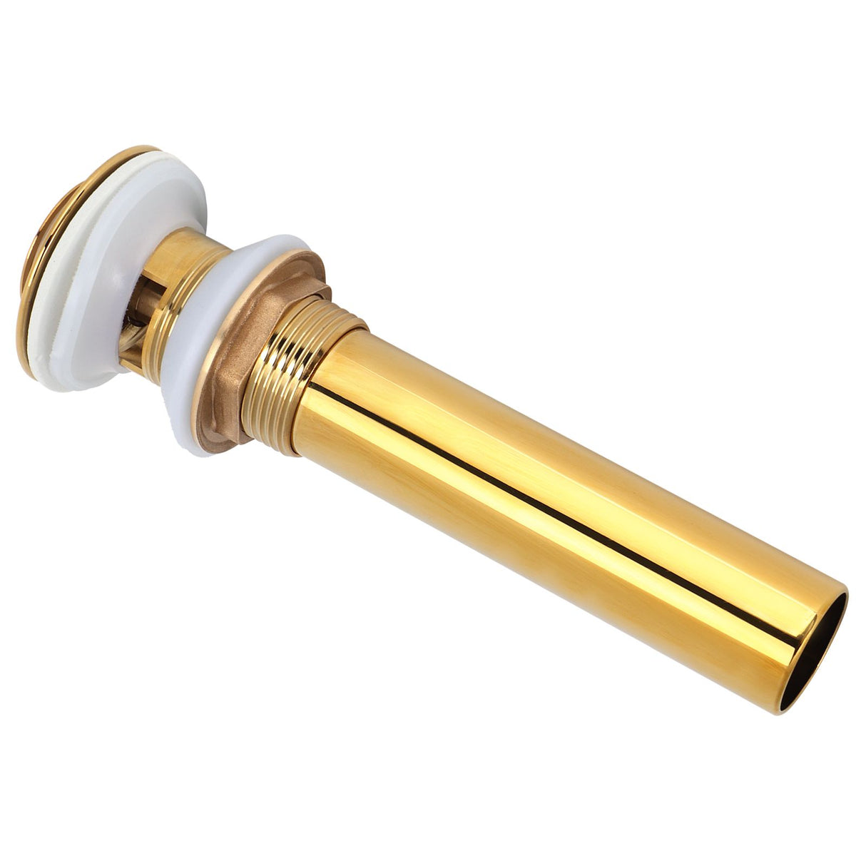 Gold Sink Drain without Overflow Anti Clog Bathroom Faucet Wash Basin Drain Stopperwith Hole