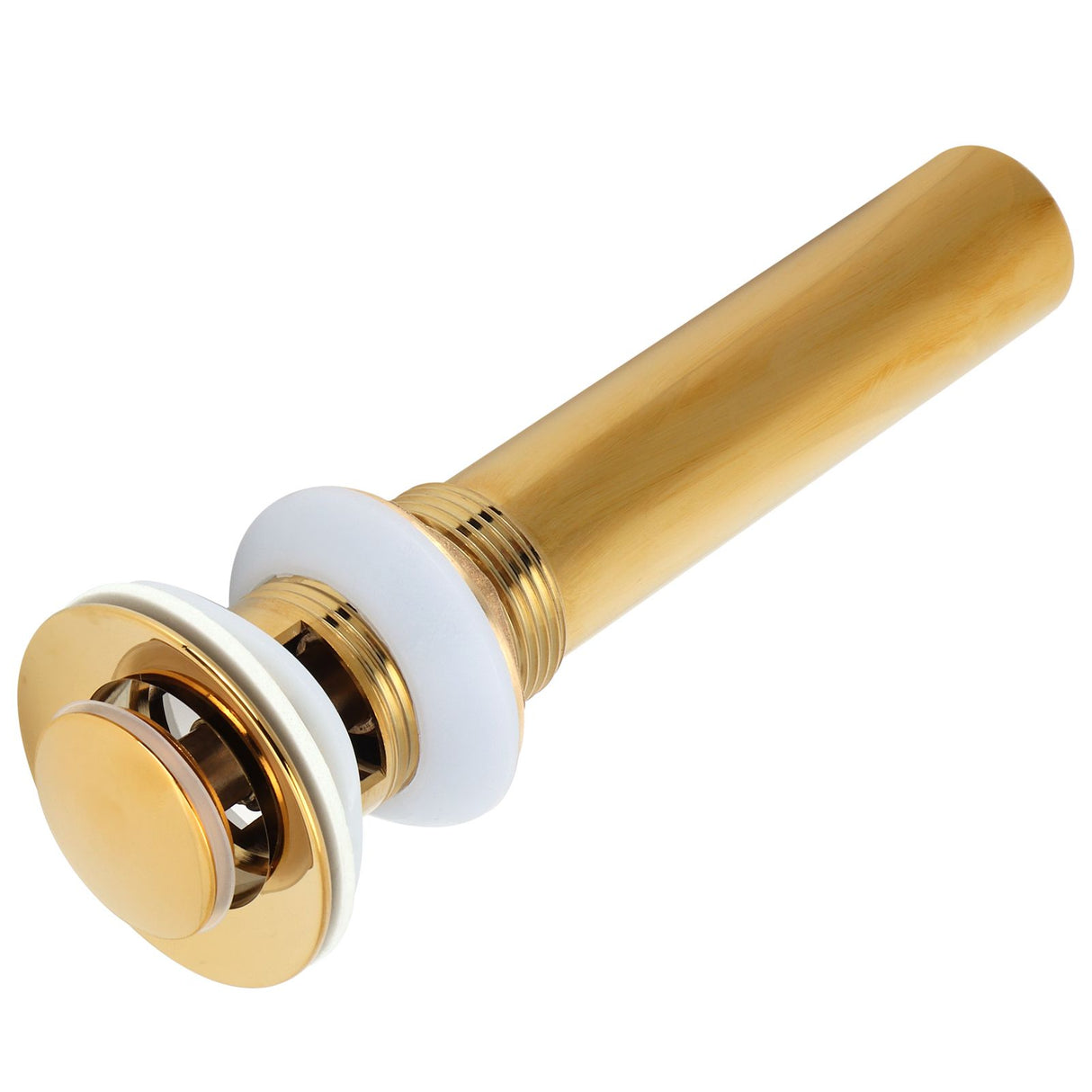 Gold Sink Drain without Overflow Anti Clog Bathroom Faucet Wash Basin Drain Stopperwith Hole