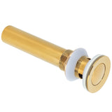 Gold Sink Drain without Overflow Anti Clog Bathroom Faucet Wash Basin Drain Stopperwith Hole - Low Angle