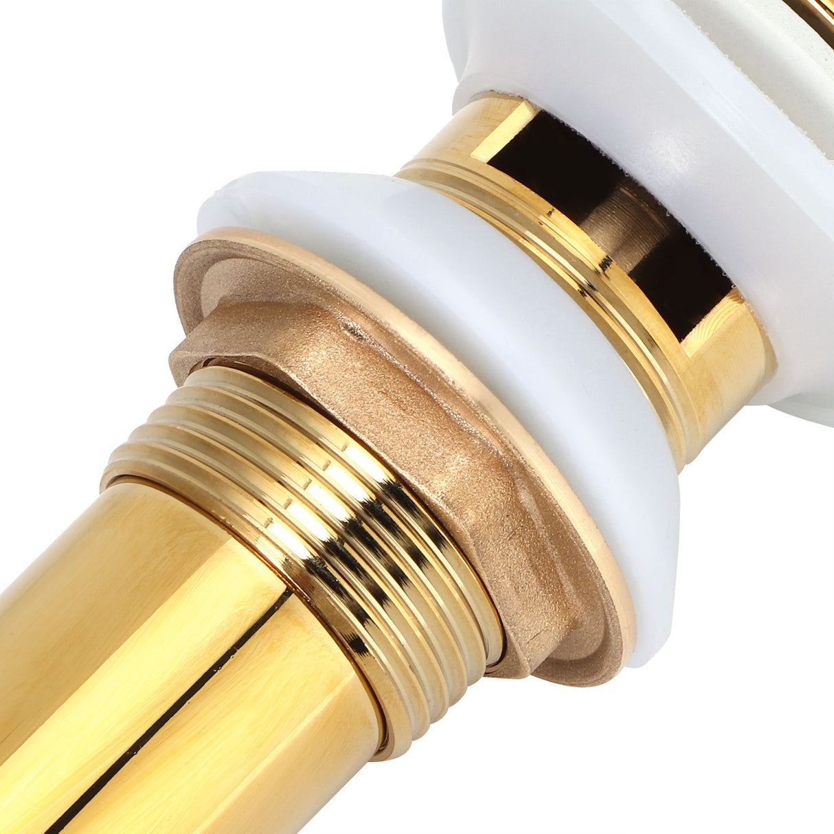Gold Sink Drain without Overflow Anti Clog Bathroom Faucet Wash Basin Drain Stopperwith Hole