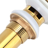 Gold Sink Drain without Overflow Anti Clog Bathroom Faucet Wash Basin Drain Stopperwith Hole