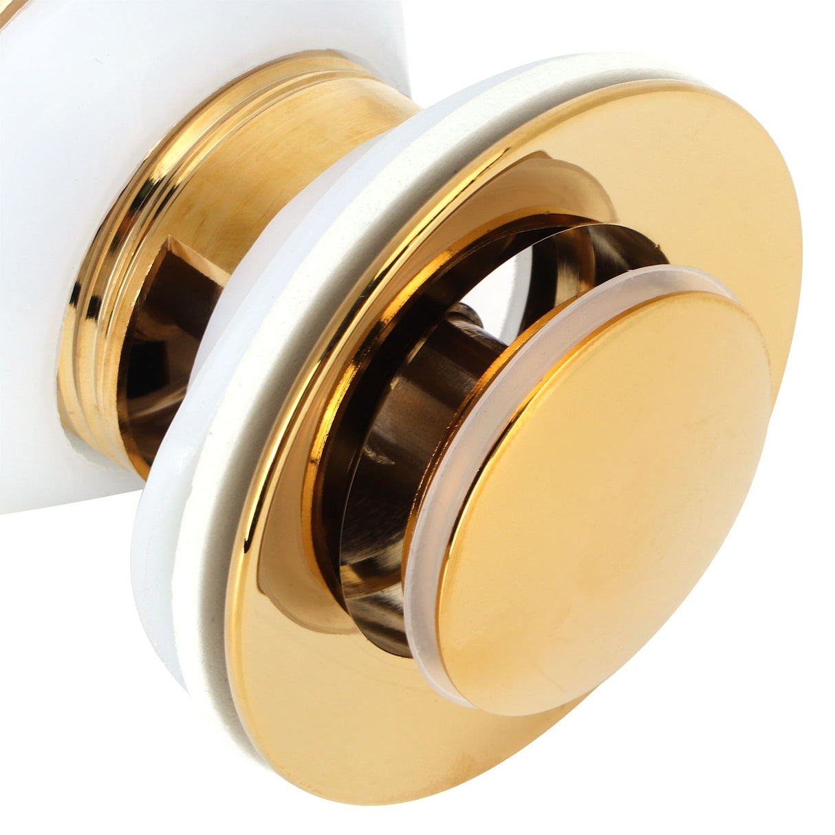 Gold Sink Drain without Overflow Anti Clog Bathroom Faucet Wash Basin Drain Stopperwith Hole