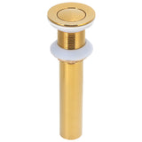 Gold Sink Drain without Overflow Anti Clog Bathroom Faucet Wash Basin Drain Stopperwithout Hole