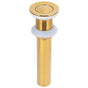 Gold Sink Drain without Overflow Anti Clog Bathroom Faucet Wash Basin Drain Stopperwithout Hole