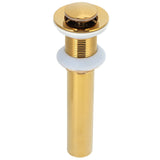 Gold Sink Drain without Overflow Anti Clog Bathroom Faucet Wash Basin Drain Stopperwithout Hole - Front View
