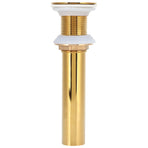 Gold Sink Drain without Overflow Anti Clog Bathroom Faucet Wash Basin Drain Stopperwithout Hole