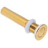 Gold Sink Drain without Overflow Anti Clog Bathroom Faucet Wash Basin Drain Stopperwithout Hole