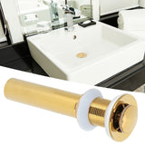Gold Sink Drain without Overflow Anti Clog Bathroom Faucet Wash Basin Drain Stopperwithout Hole