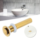 Gold Sink Drain without Overflow Anti Clog Bathroom Faucet Wash Basin Drain Stopperwithout Hole - Extra Image