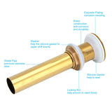 Gold Sink Drain without Overflow Anti Clog Bathroom Faucet Wash Basin Drain Stopperwithout Hole - Extra Image