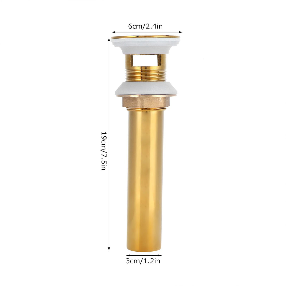 Wash Basin Sink Drain Anti Clogging Bathroom Drainer Stopper Accessories Non Overflow Gold(Flap with Hole )