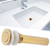 Wash Basin Sink Drain Anti Clogging Bathroom Drainer Stopper Accessories Non Overflow Gold(Flap without Hole )
