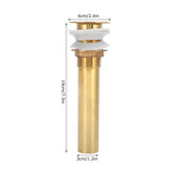 Wash Basin Sink Drain Anti Clogging Bathroom Drainer Stopper Accessories Non Overflow Gold(Flap without Hole )