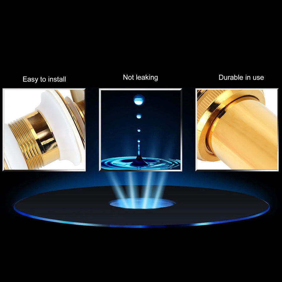 Bathroom Sink Drain Anti Clog Basin Brass Bounce Draining Stopper Bathroom AccessoryWith Hole