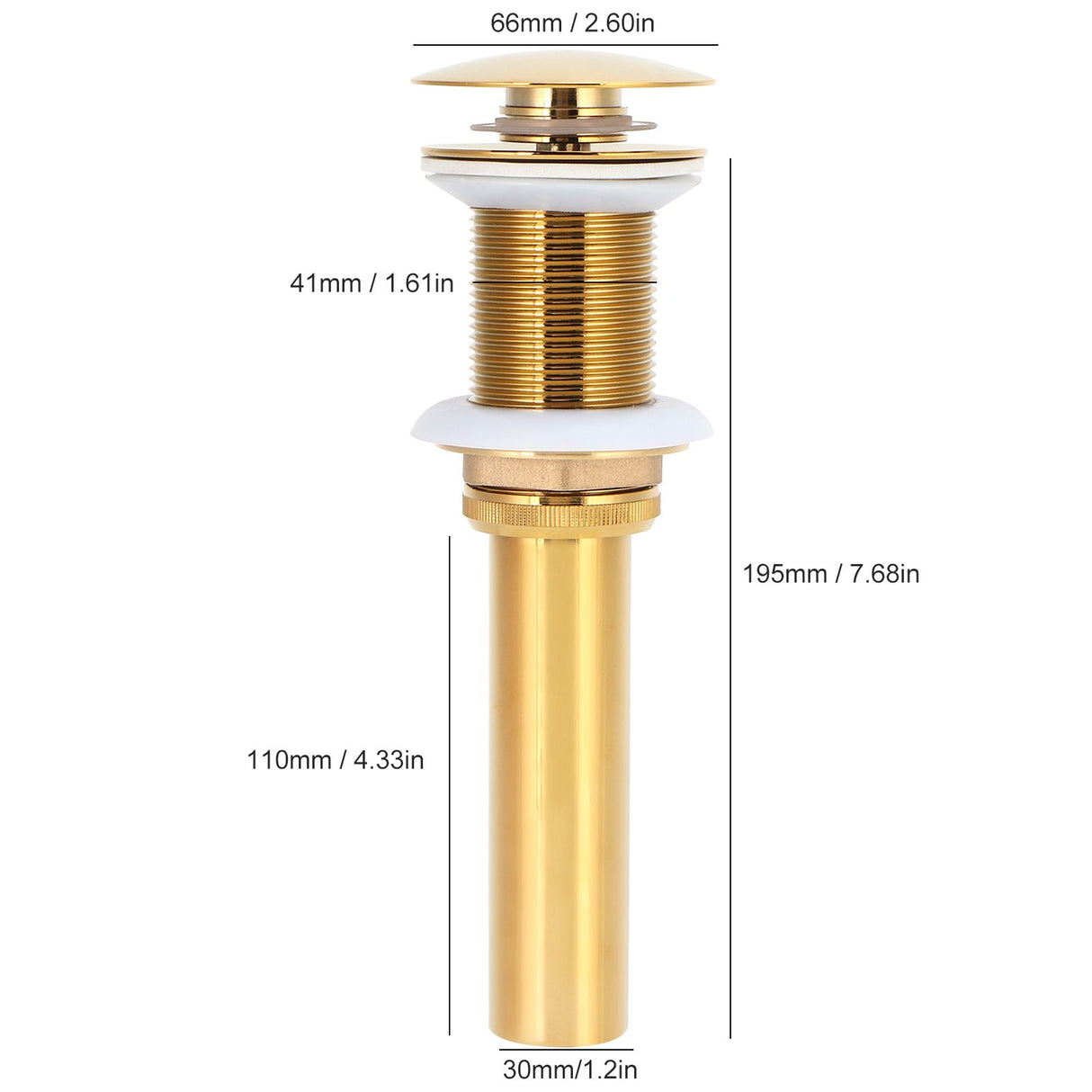 Bathroom Sink Drain Anti Clog Basin Brass Bounce Draining Stopper Bathroom AccessoryWithout Hole