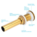 Bathroom Sink Drain Anti Clog Basin Brass Bounce Draining Stopper Bathroom AccessoryWithout Hole