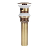 Brass Popup Drain Stopper Bathroom Basin Sink Draining Without Overflow AccessoryAntique Big Bouncing with Hole - Front View
