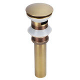 Brass Popup Drain Stopper Bathroom Basin Sink Draining Without Overflow AccessoryAntique Big Bouncing with Hole