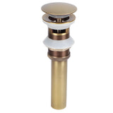 Brass Popup Drain Stopper Bathroom Basin Sink Draining Without Overflow AccessoryAntique Big Bouncing with Hole