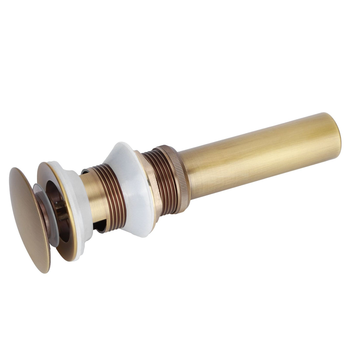 Brass Popup Drain Stopper Bathroom Basin Sink Draining Without Overflow AccessoryAntique Big Bouncing with Hole