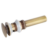 Brass Popup Drain Stopper Bathroom Basin Sink Draining Without Overflow AccessoryAntique Big Bouncing with Hole - Close-Up Angle