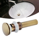 Brass Popup Drain Stopper Bathroom Basin Sink Draining Without Overflow AccessoryAntique Big Bouncing with Hole