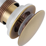 Brass Popup Drain Stopper Bathroom Basin Sink Draining Without Overflow AccessoryAntique Big Bouncing with Hole