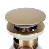 Brass Popup Drain Stopper Bathroom Basin Sink Draining Without Overflow AccessoryAntique Big Bouncing with Hole