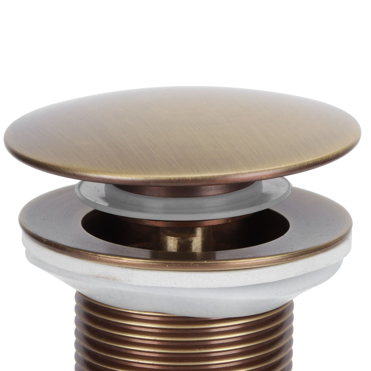 Brass Popup Drain Stopper Bathroom Basin Sink Draining Without Overflow AccessoryAntique Big Bouncing Without Hole