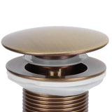 Brass Popup Drain Stopper Bathroom Basin Sink Draining Without Overflow AccessoryAntique Big Bouncing Without Hole